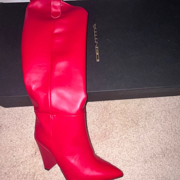 Red Genuine Leather Boots - Picture 4 of 4